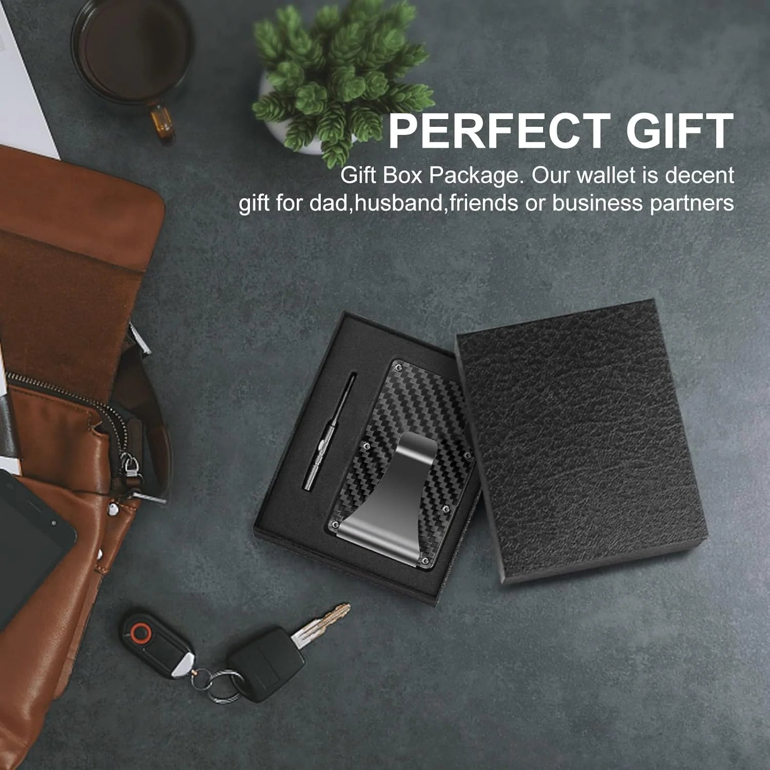 Slim Card Holder with Money Clip – RFID Protection