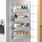 Magnetic Spice Rack Set with 4 Pieces – Powder-Coated Metal