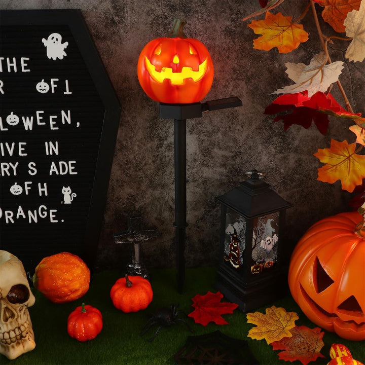 Solar-Kürbislaterne für den Garten – Warmes Halloween-Licht