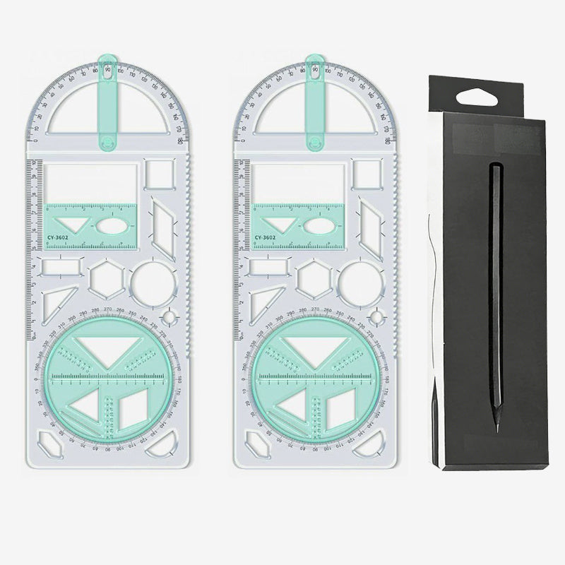 Multifunctional Geometry Ruler with Protractor