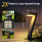 Solar-Wegleuchte 7-Form 46 cm Schwarz – Warmweißes LED-Licht
