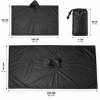 Regenponcho mit Kapuze und Fronttasche, faltbar – 210 × 140 cm
