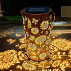Solar Gartenlaterne mit Sonnenblumen-Muster