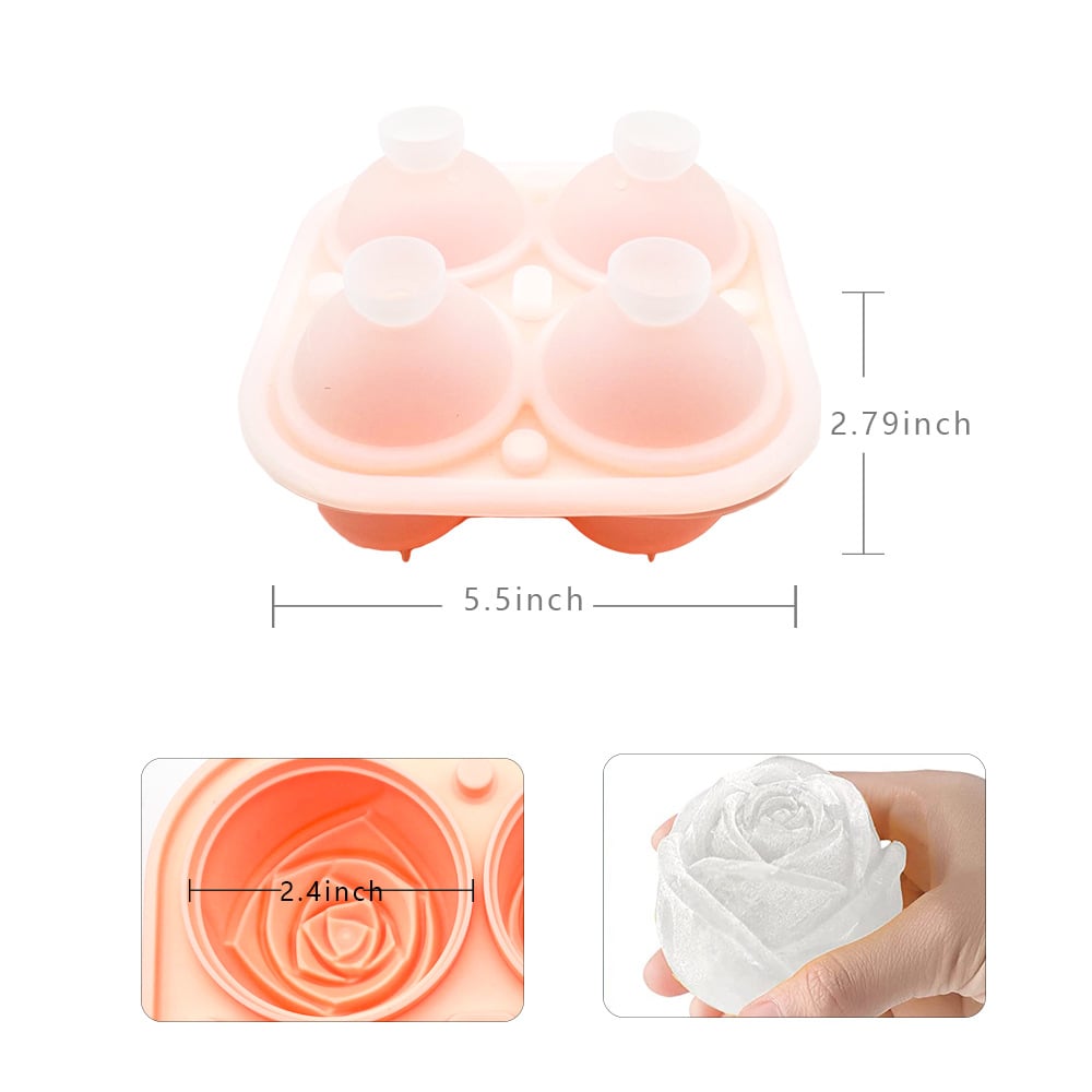 Eiswürfelform Rosen 3D Silikon 6 cm