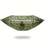 Outdoor hammock with mosquito net and sunshade