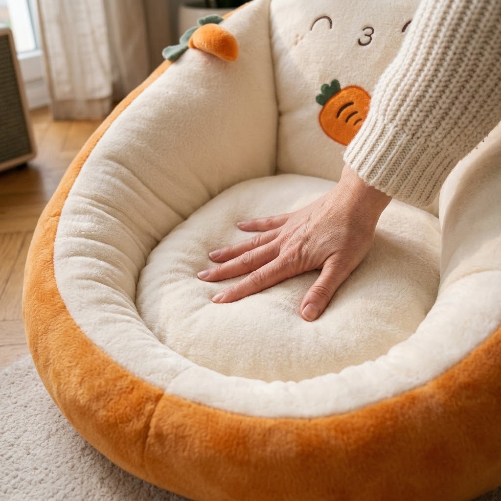 Plush bean bag chair with animal design – soft floor chair