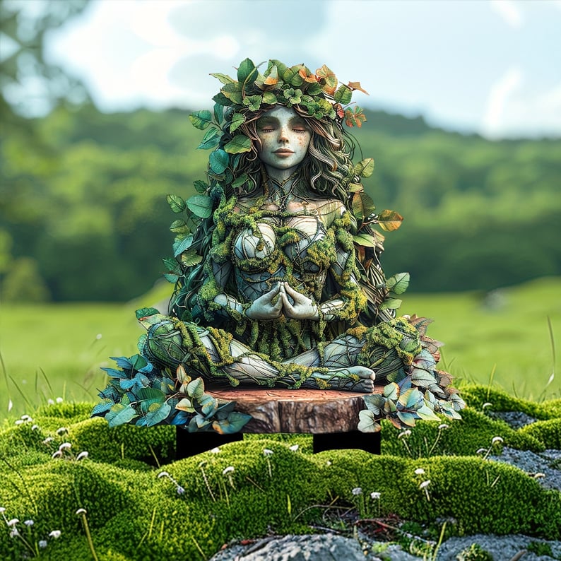 Garden Stake Forest Spirit with Natural Motif made of Acrylic