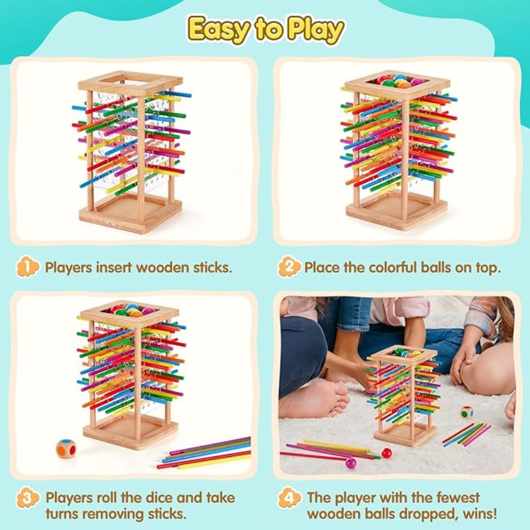 Holzstäbchen-Stapelspiel 3-in-1 – Fähigkeitenaufbau -   Mivoza Deutschland