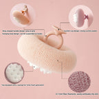Shower sponge with massage knobs and ergonomic handle