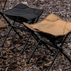 Foldable camping stool with mesh pocket