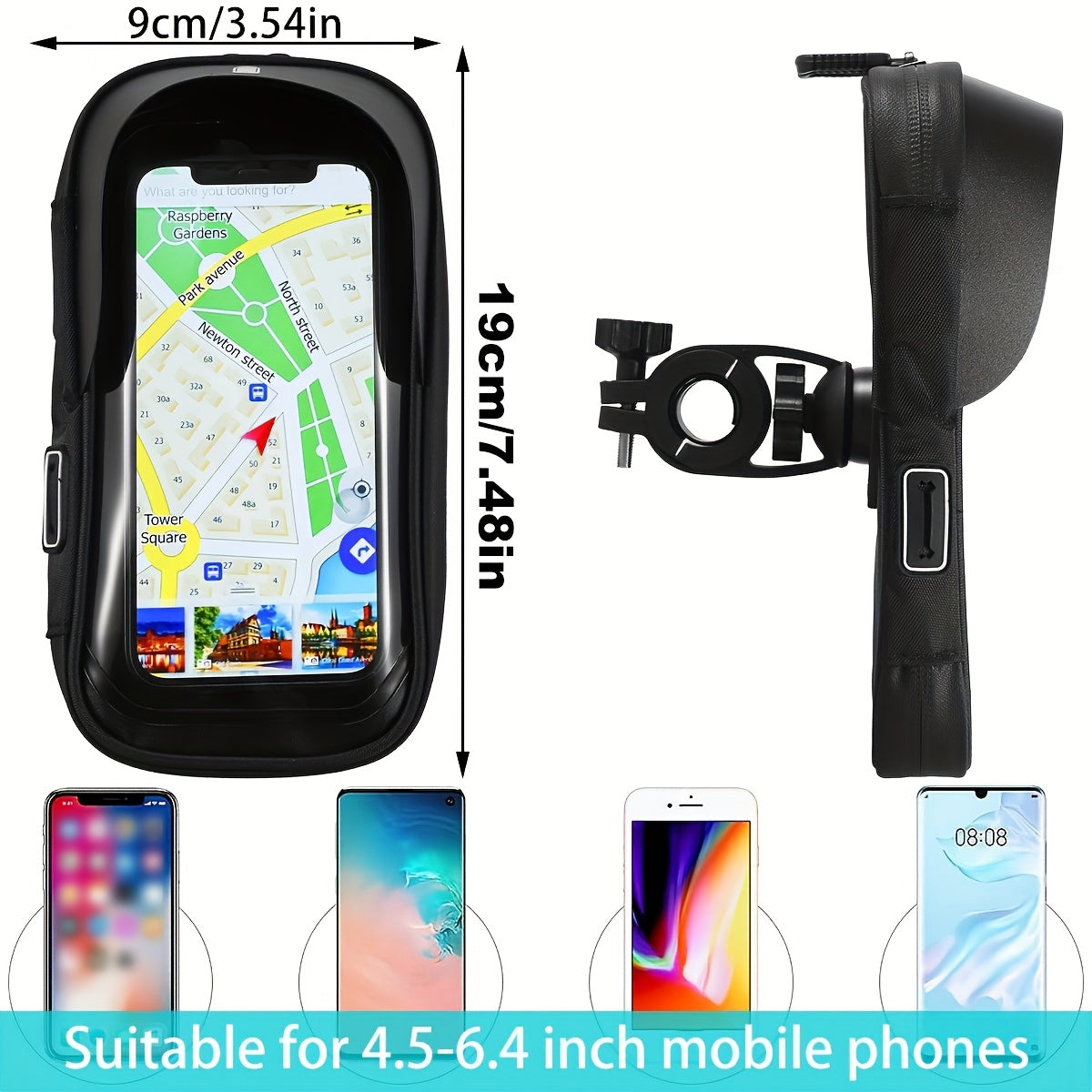 Waterproof Bicycle Phone Holder with 360° Rotation