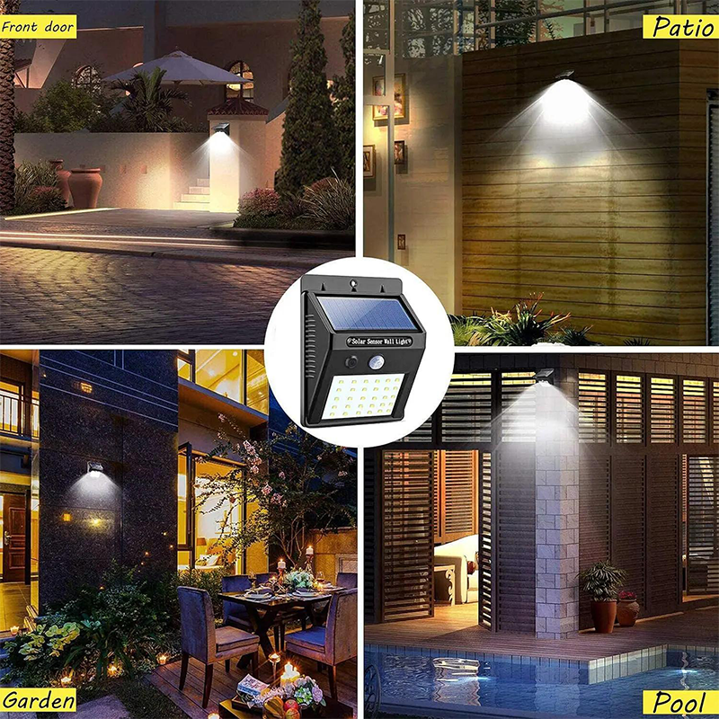 Solar LED wall light with motion sensor