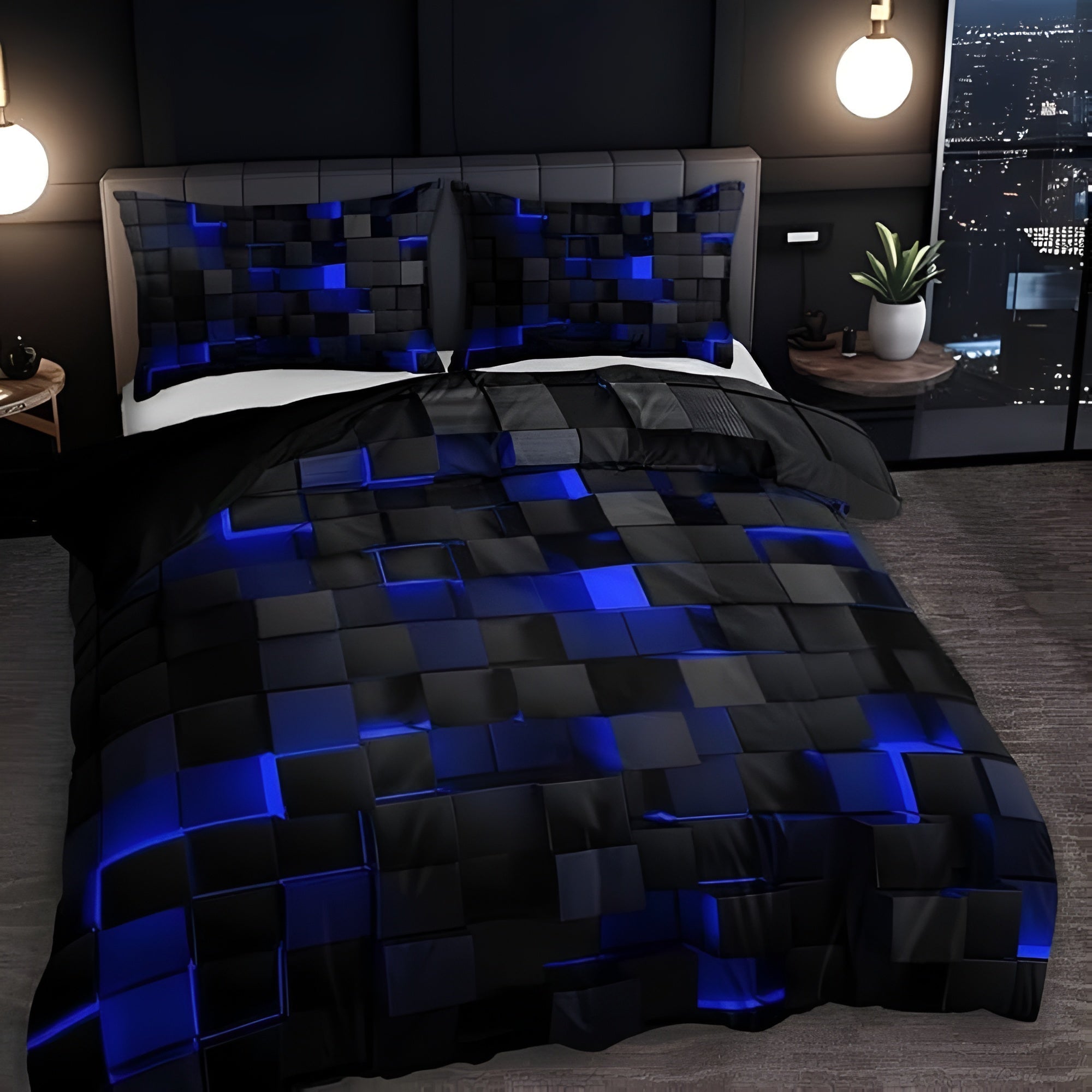 Bettwäsche-Set 3D-Raster mit Gaming-Design