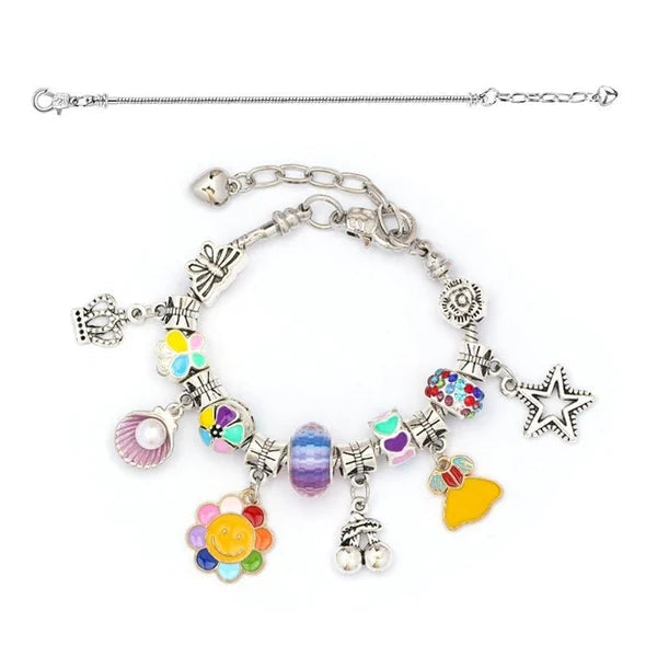 Bracelet Craft Kit with Colorful Beads and Charms