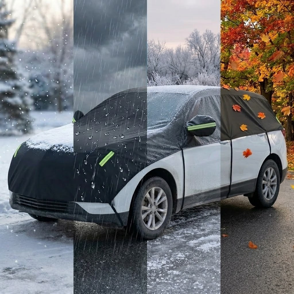 Winter waterproof SUV car cover - half cover against snow, ice and frost
