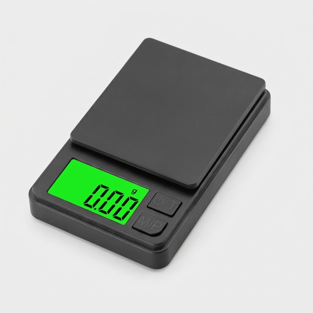 Digital precision scale 0.01 g or 0.1 g, pocket-sized with illuminated display