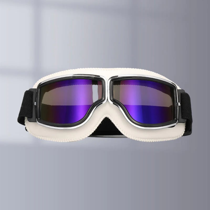 Motorradbrille Vintage-Stil mit verstellbarem Gummiband