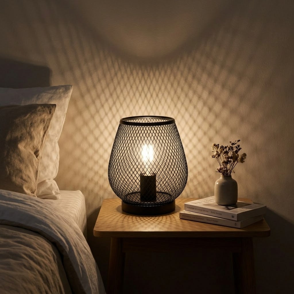 LED-Laterne aus Metallgeflecht, batteriebetrieben, 17 cm