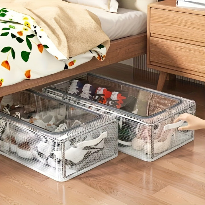 Transparent stackable shoe boxes with front opening