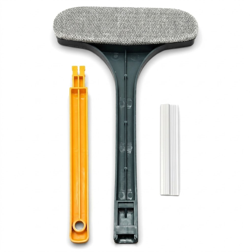 Fensterreinigungsbürste 2-in-1 mit Gummiabzieher