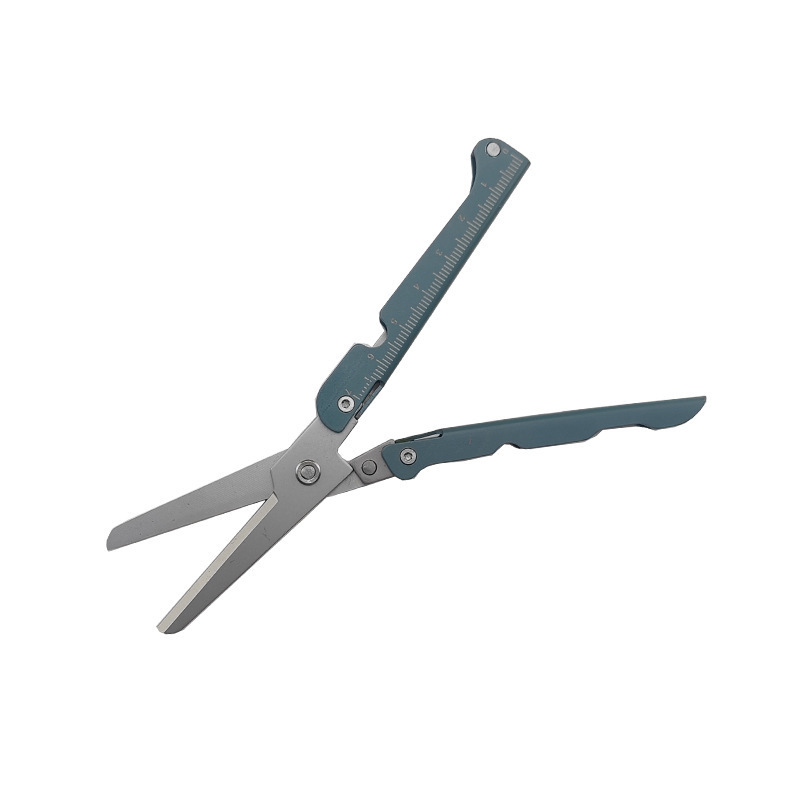 Compact Foldable Stainless Steel Scissors with Multitool Function