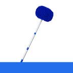 Telescopic car wash brush with rotating microfiber head