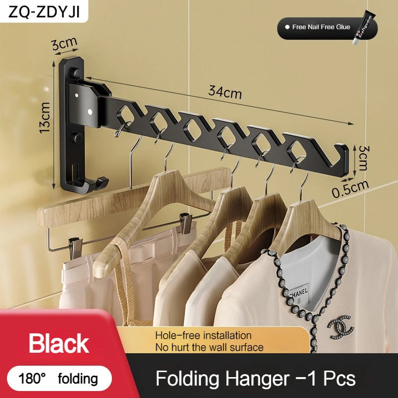 Foldable wall dryer with 180° swivel function