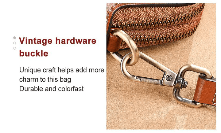 Small Crossbody Bag in Leather Look with Multiple Compartments – Adjustable Strap