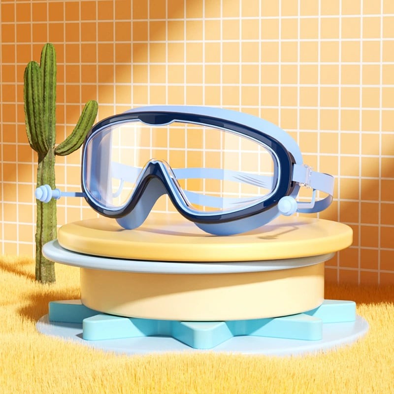 Schwimmbrille Kinder mit großem Rahmen – Wasserdicht und beschlagfrei