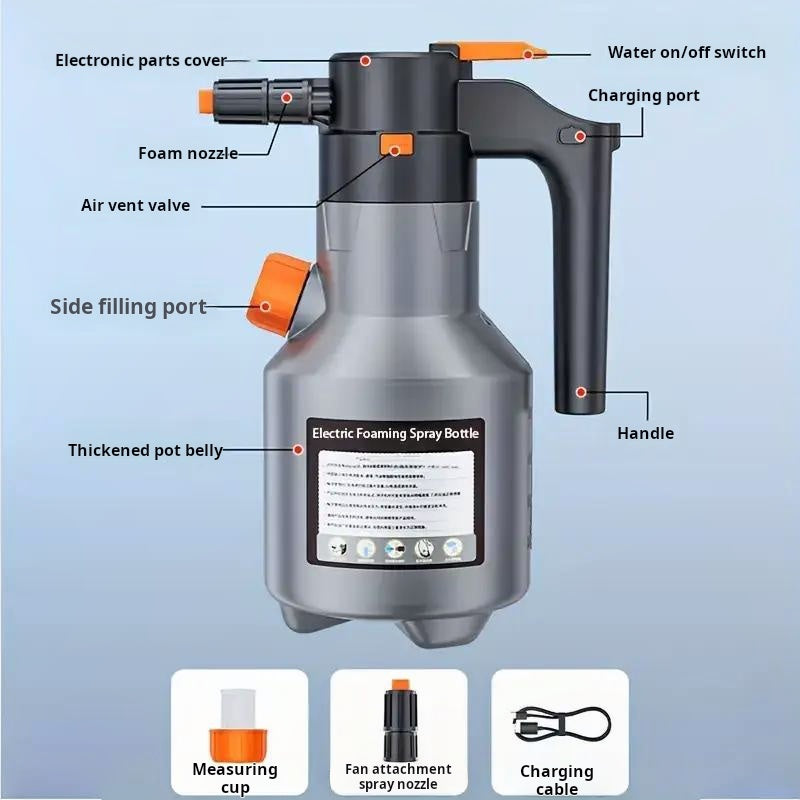 Electric Foam Spray Bottle – Cordless Foam Sprayer for Car Washing