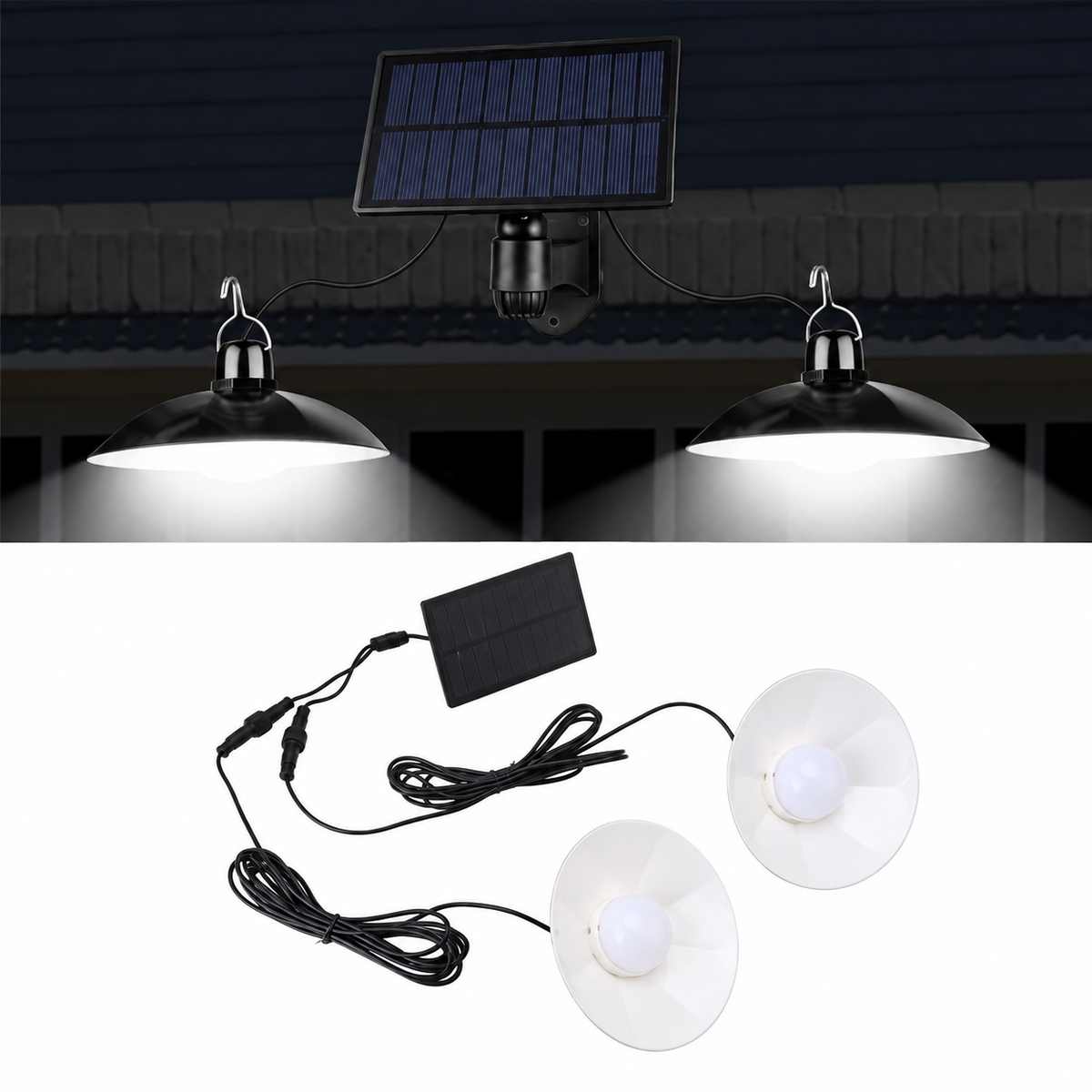 Solar-Pendelleuchten-Set mit Fernbedienung – 2 Lampen