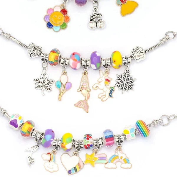 Bracelet Craft Kit with Colorful Beads and Charms