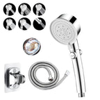 High-pressure shower head with 5 spray types and self-cleaning function