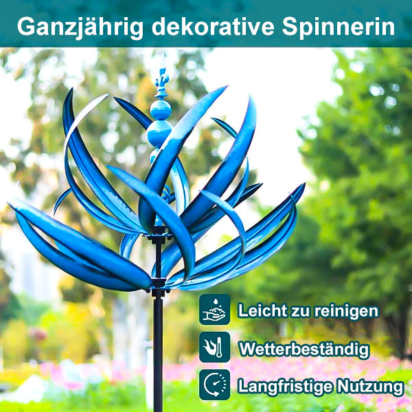Garden Metal Wind Chime Blue – Rotating, Weather-Resistant