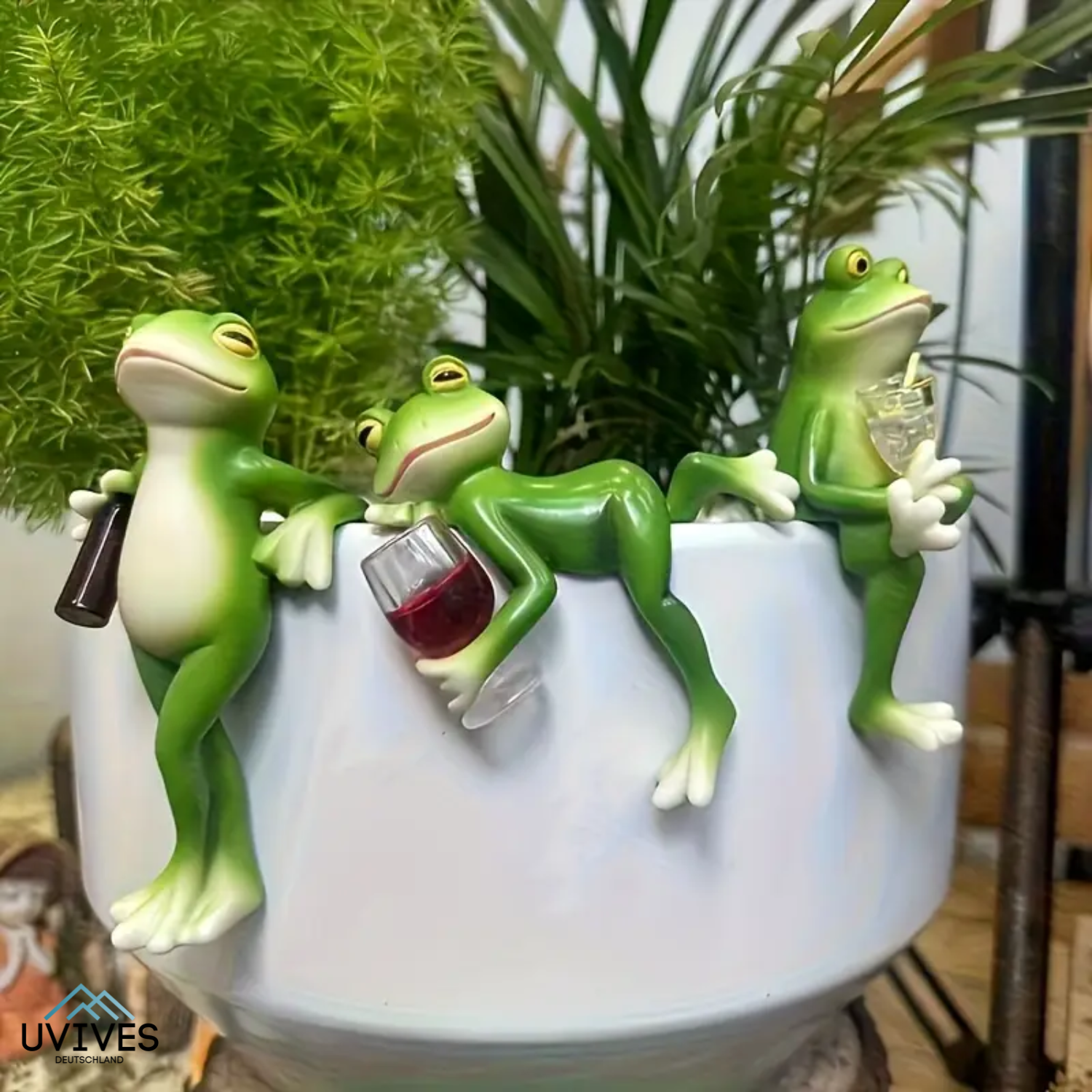 Frosch-Figur für Blumentöpfe und Garten