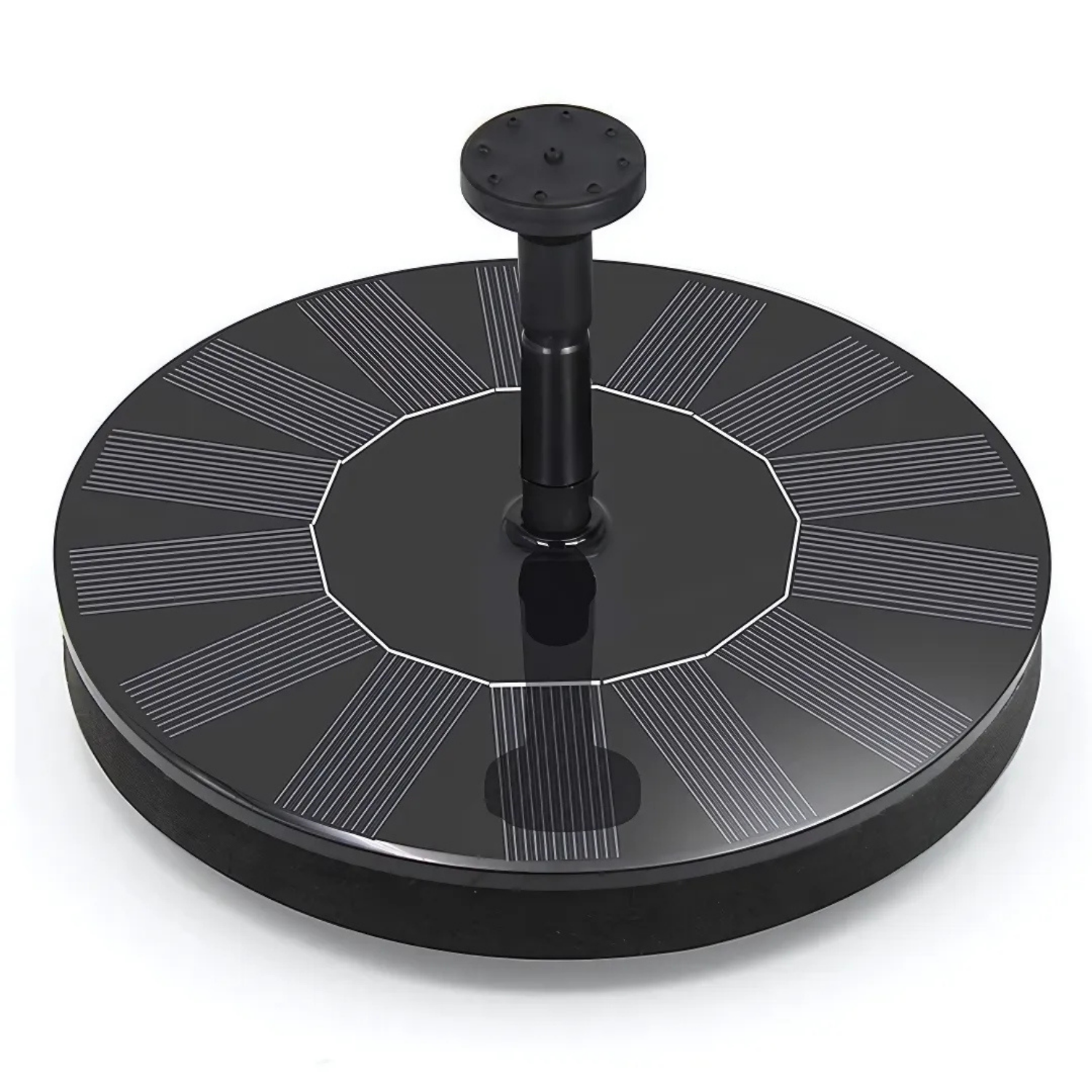 Solar fountain with 4 nozzles for birdbath and pond