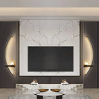 LED wall light with curved shape and integrated light modes