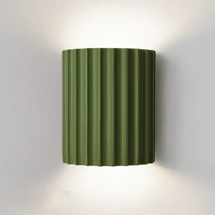 Resin Wall Lamp with Ribbed Shade – Modern Interior Design