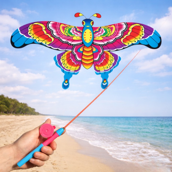 Children's kites with fishing rod handle – Easy control