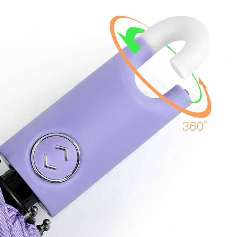 Compact umbrella with 360° rotating handle