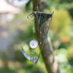 Halloween-Fensterdeko Buntglas mit Metallrahmen