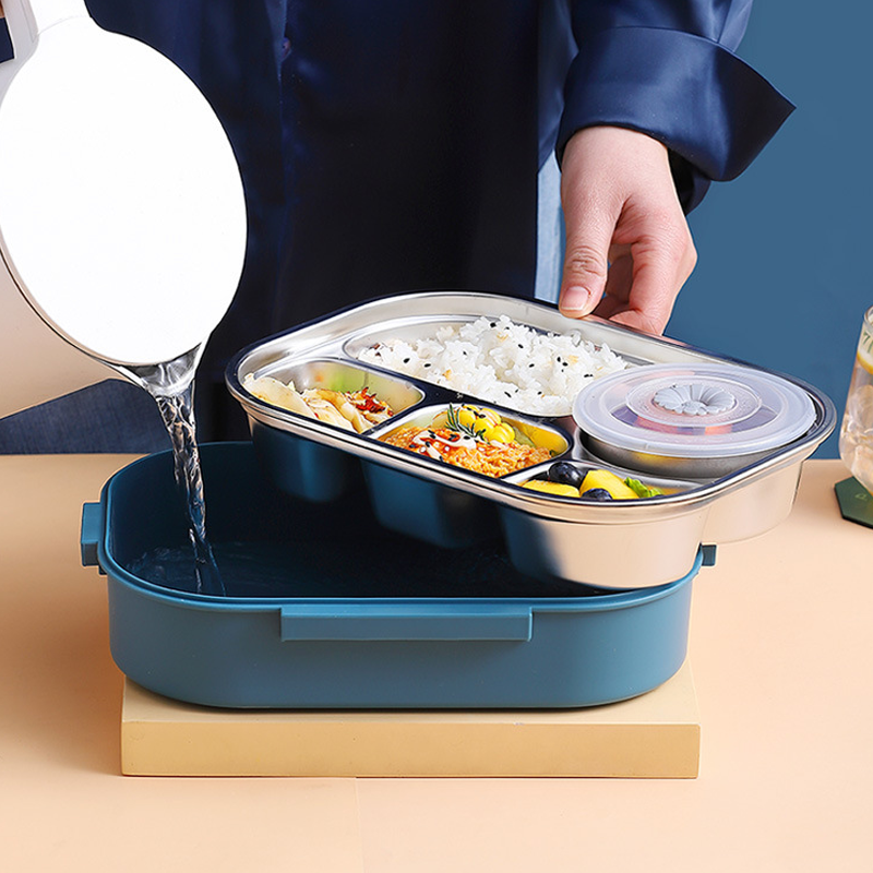 Lunchbox Edelstahl mit 3 oder 4 Fächern