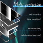 Magnetic phone case with double glass protection