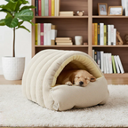 Haustierhöhle mit Plüschfutter – Warmes Kuschelbett für Katzen & Hunde