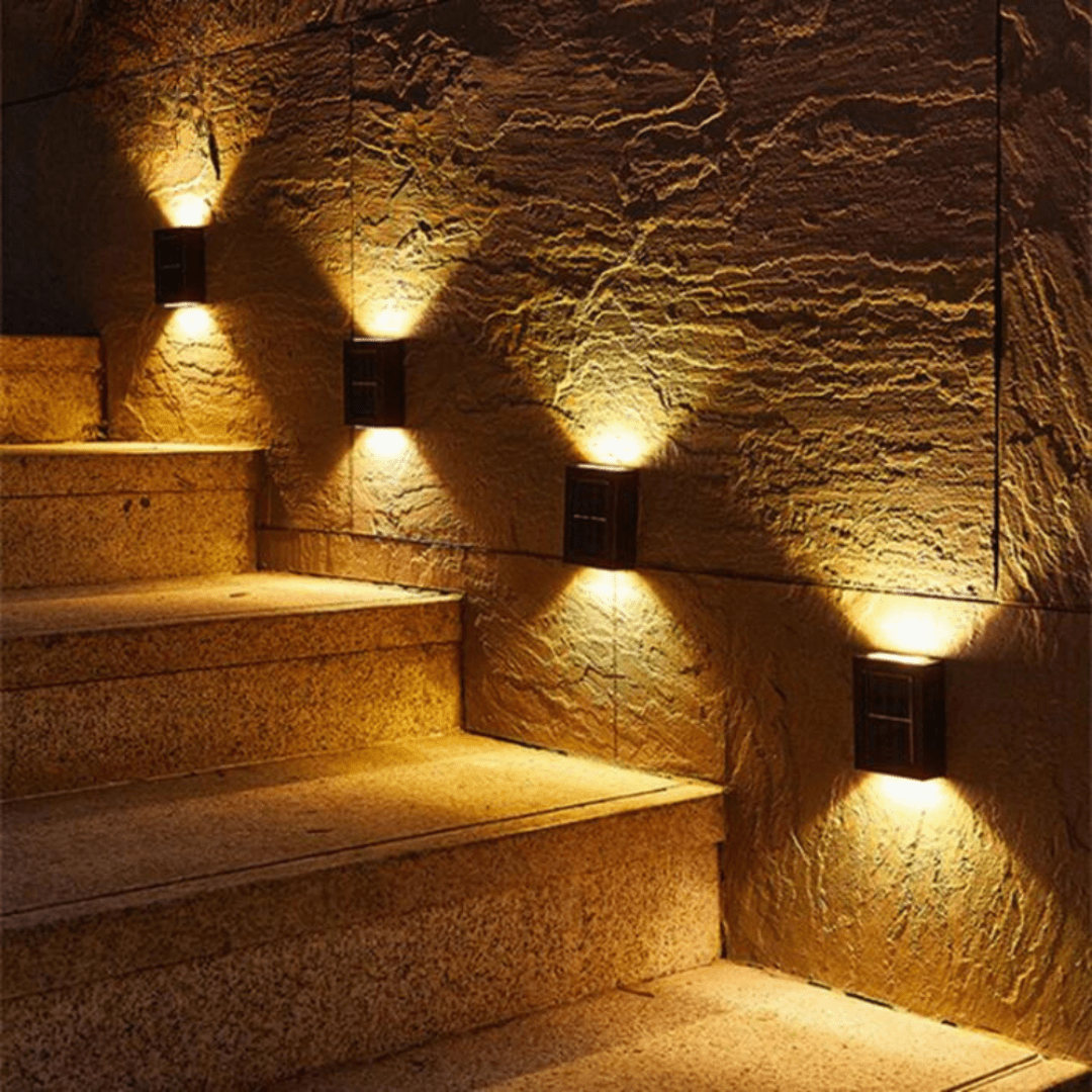 Solar-Wandleuchte LED mit automatischem Sensor (4er-Set)