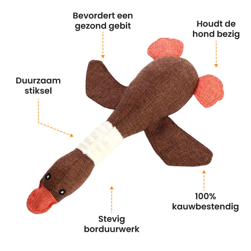 Durable dog toy duck with squeaker