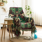 Überwurf Bohemian mit Quasten – Wendbares Design aus Baumwolle