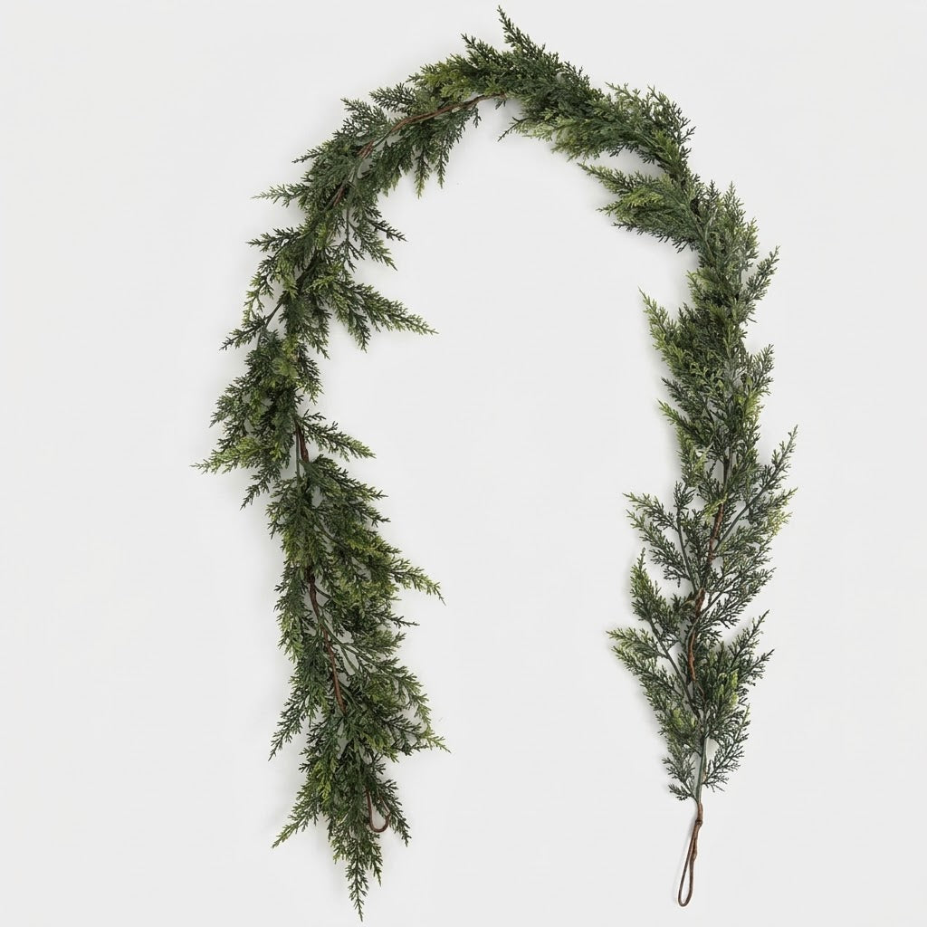 Grüne Girlande für die Weihnachtsdeko, biegsam, für Kamin und Treppe