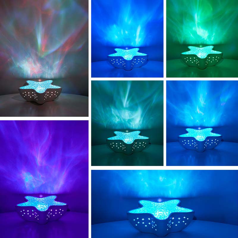 Star projector with 7 color changes and ocean effect