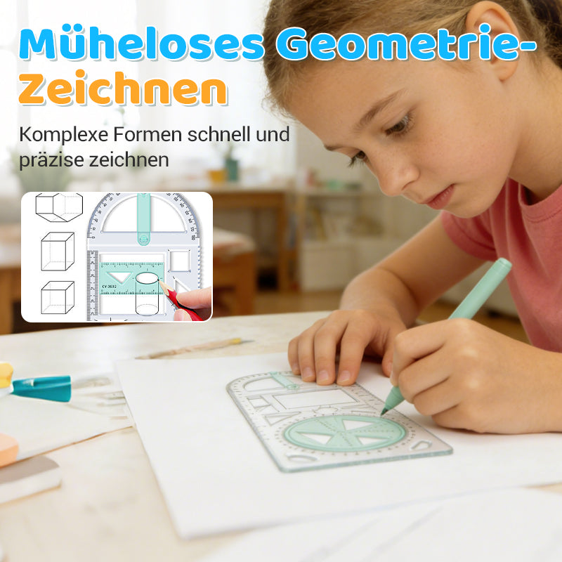 Multifunctional Geometry Ruler with Protractor